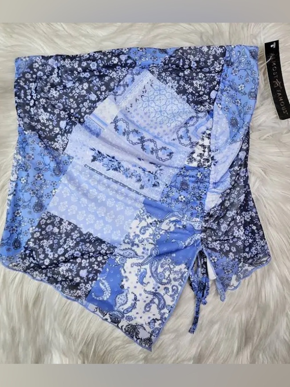 Almost Famous Blue Bandana Top